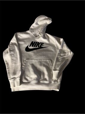 Nike White Hoodie with Black Swoosh